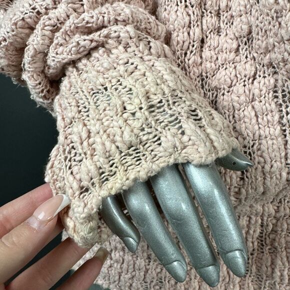 Free People Dusty Rose Slouchy Knitted Cardigan Sweater - Picture 5 of 6